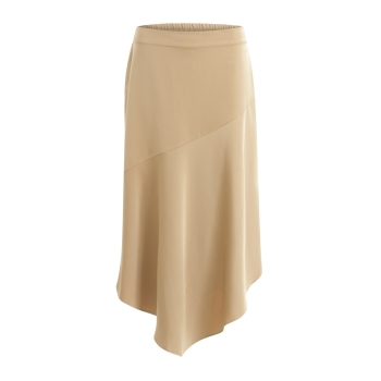 Coster Copenhagen, Skirt with bias cut in sateen quality, pale khaki